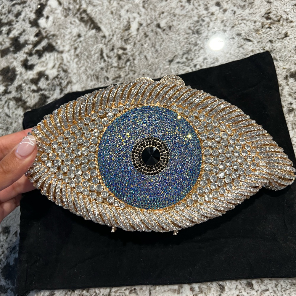 Super chic clutch - silver evil eye! Only worn once